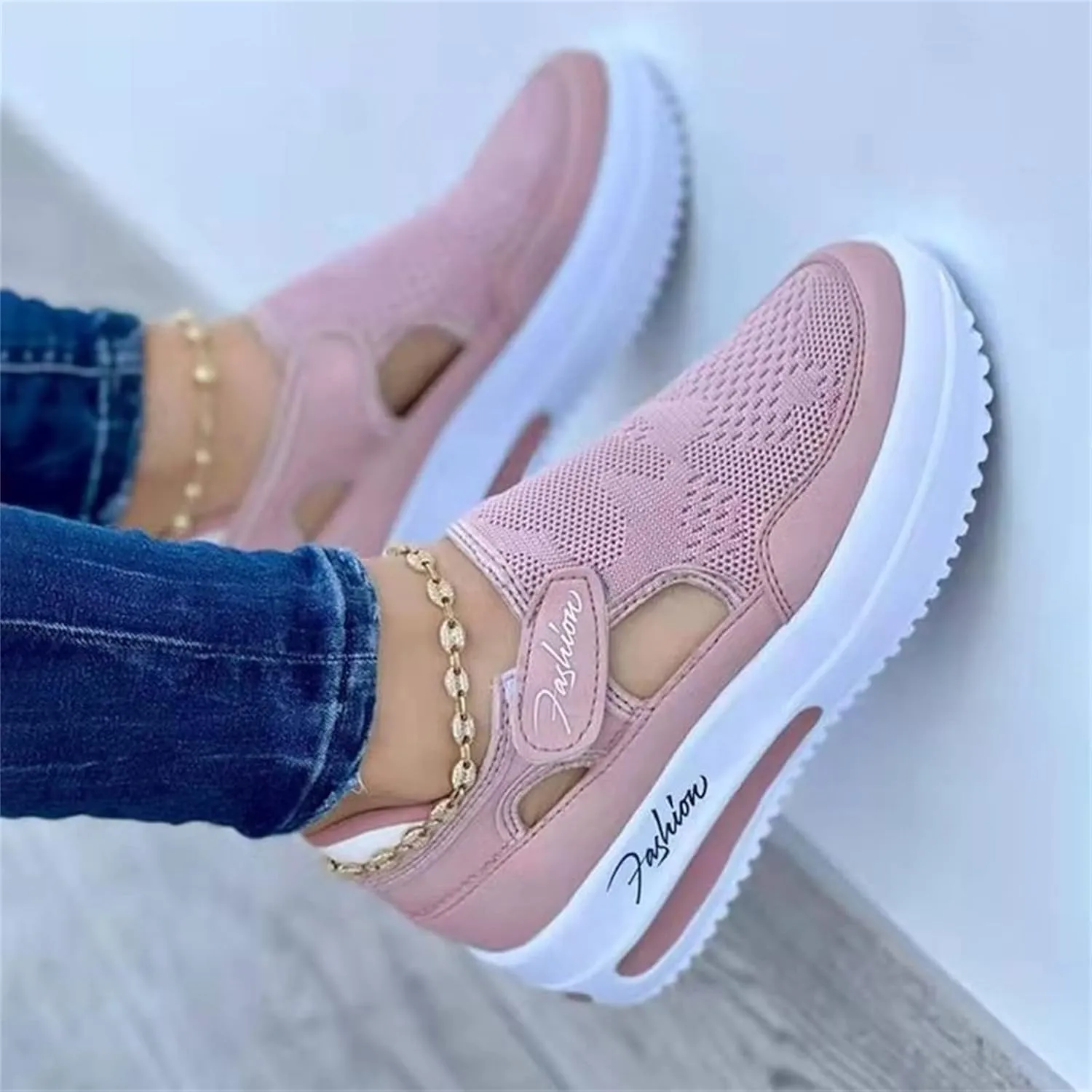Ladmiple Shoes For Women Sneakers Trendy Low Top Lace Up Fashion Dressy Casual Summer Slip On Platform Walking Shoes