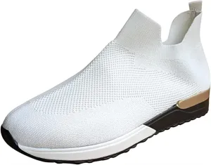Ladmiple Womens Tennis Shoes Slip On Sneakers Arch Support Walking Workout Gym Shoes Non Slip Comfortable Running Shoes