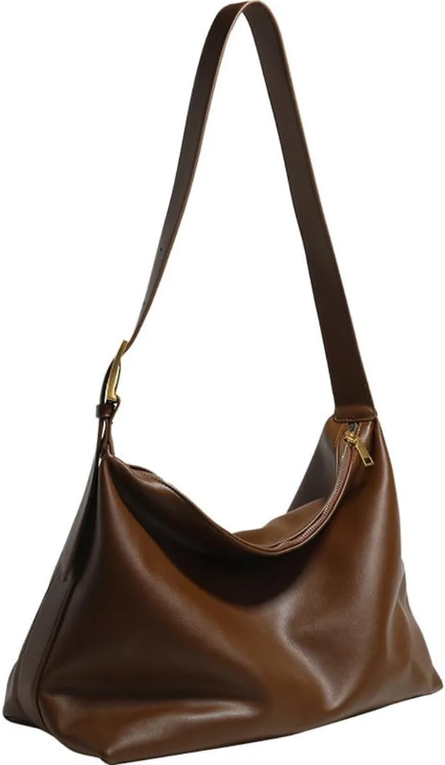 Large Crossbody Bag Y2k Purse Leather Crossbody Bag Y2k Grunge Hobo Bag Designer Crossbody Bag for Women Granola Aesthetic (Brown,One Size)