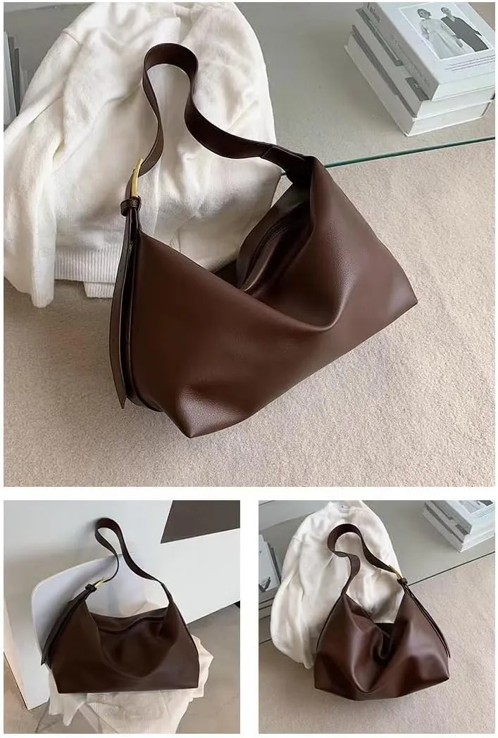 Large Crossbody Bag Y2k Purse Leather Crossbody Bag Y2k Grunge Hobo Bag Designer Crossbody Bag for Women Granola Aesthetic (Brown,One Size)