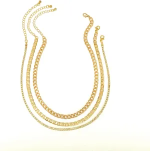 Layered Necklaces for Women, Dainty Layering Necklaces for Women Simple Thin Rhinestones Chain Pendant Chain Necklaces Women Jewelry, 3 Pieces