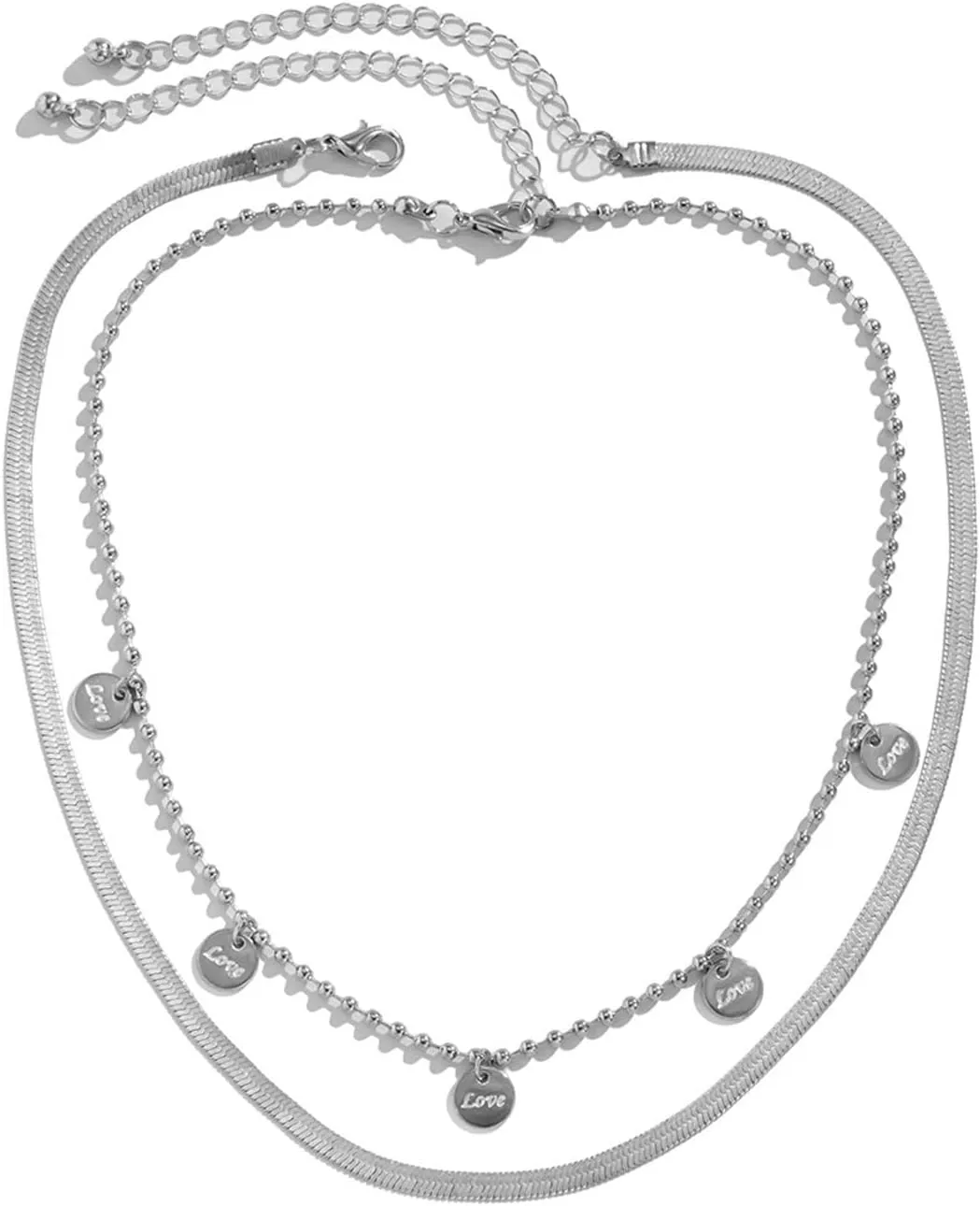 Layered Necklaces for Women, Gold Necklaces for Women 2 Layer Pendant Necklaces Small Heart Design Birthday Mother Daughter Gift