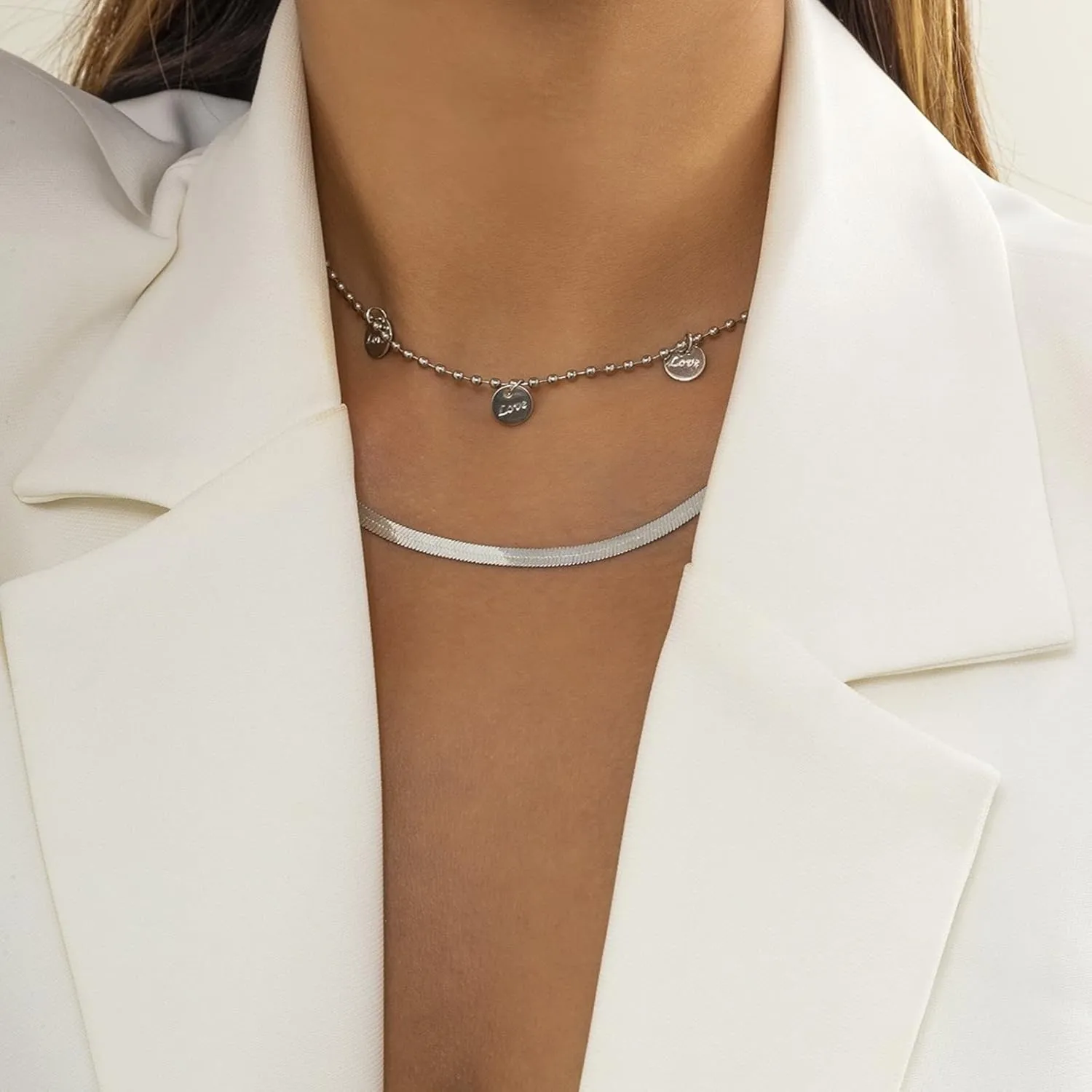 Layered Necklaces for Women, Gold Necklaces for Women 2 Layer Pendant Necklaces Small Heart Design Birthday Mother Daughter Gift