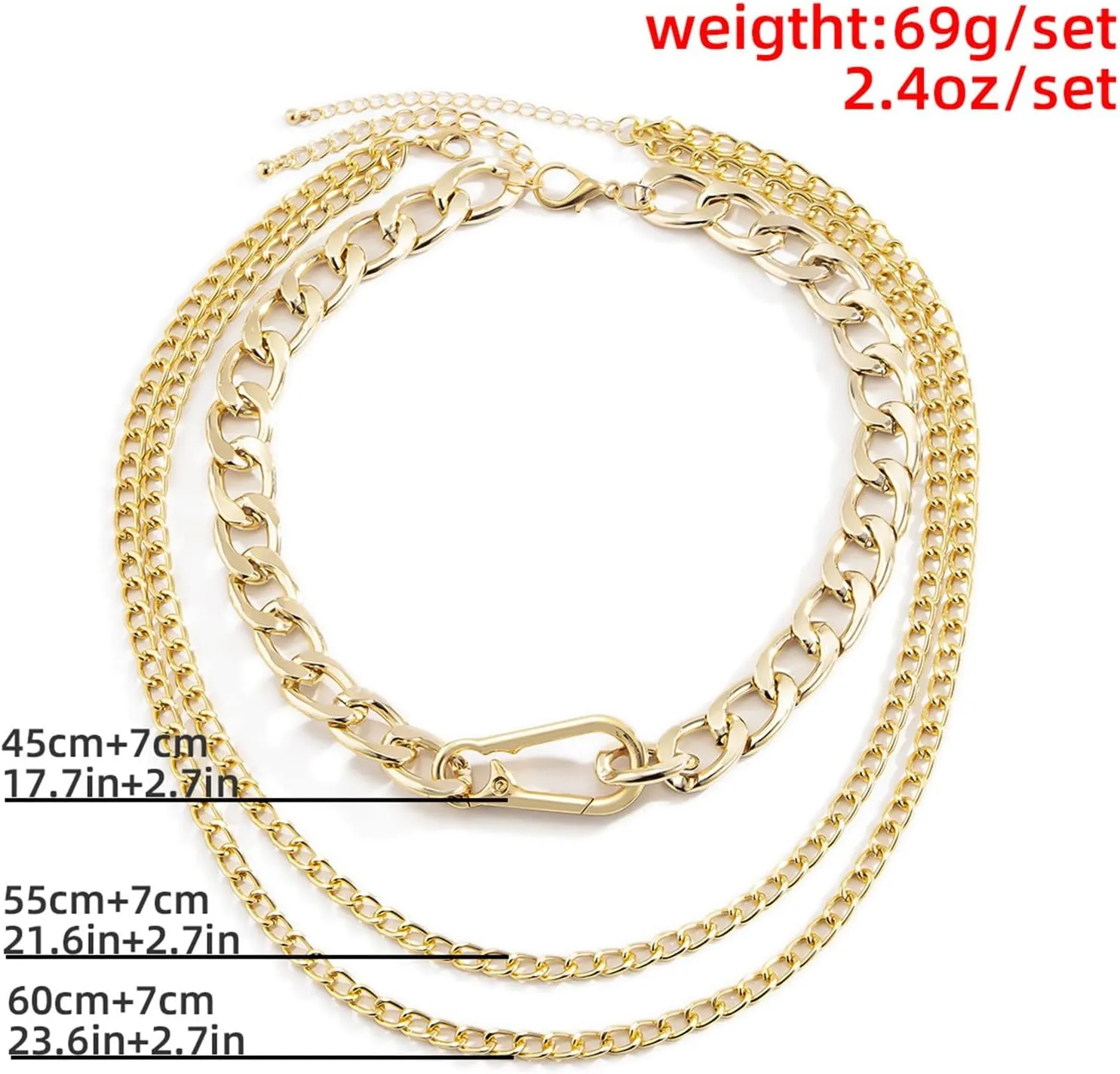 Layering Necklaces, Dainty Layering Necklaces for Women Vintage Punk Keychain Pendant Chain Necklaces Jewelry Birthday Gift for Her, 3 Pieces