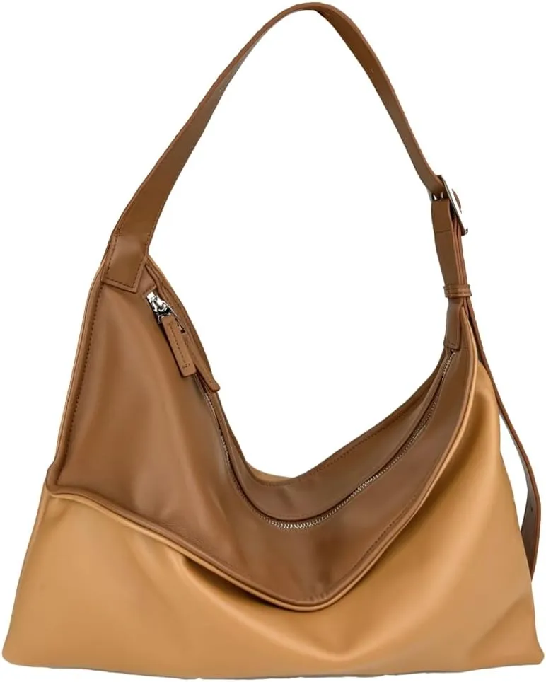 Leather Messenger Bag Large Shoulder Handbags for Men Women Vegan Leather Tote Purse Crossbody Hobo Bag Chic Satchels Purses