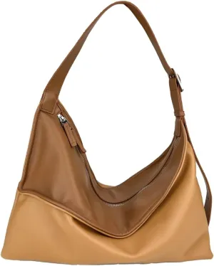 Leather Messenger Bag Large Shoulder Handbags for Men Women Vegan Leather Tote Purse Crossbody Hobo Bag Chic Satchels Purses