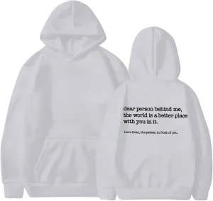 Letter Printed Hoodies for Women 2024 Long Sleeve Trendy Loose Sweatshirt Drawstring Thermal Oversized Pullover Top