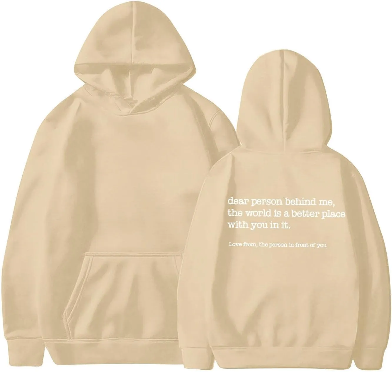 Letter Printed Hoodies for Women 2024 Long Sleeve Trendy Loose Sweatshirt Drawstring Thermal Oversized Pullover Top