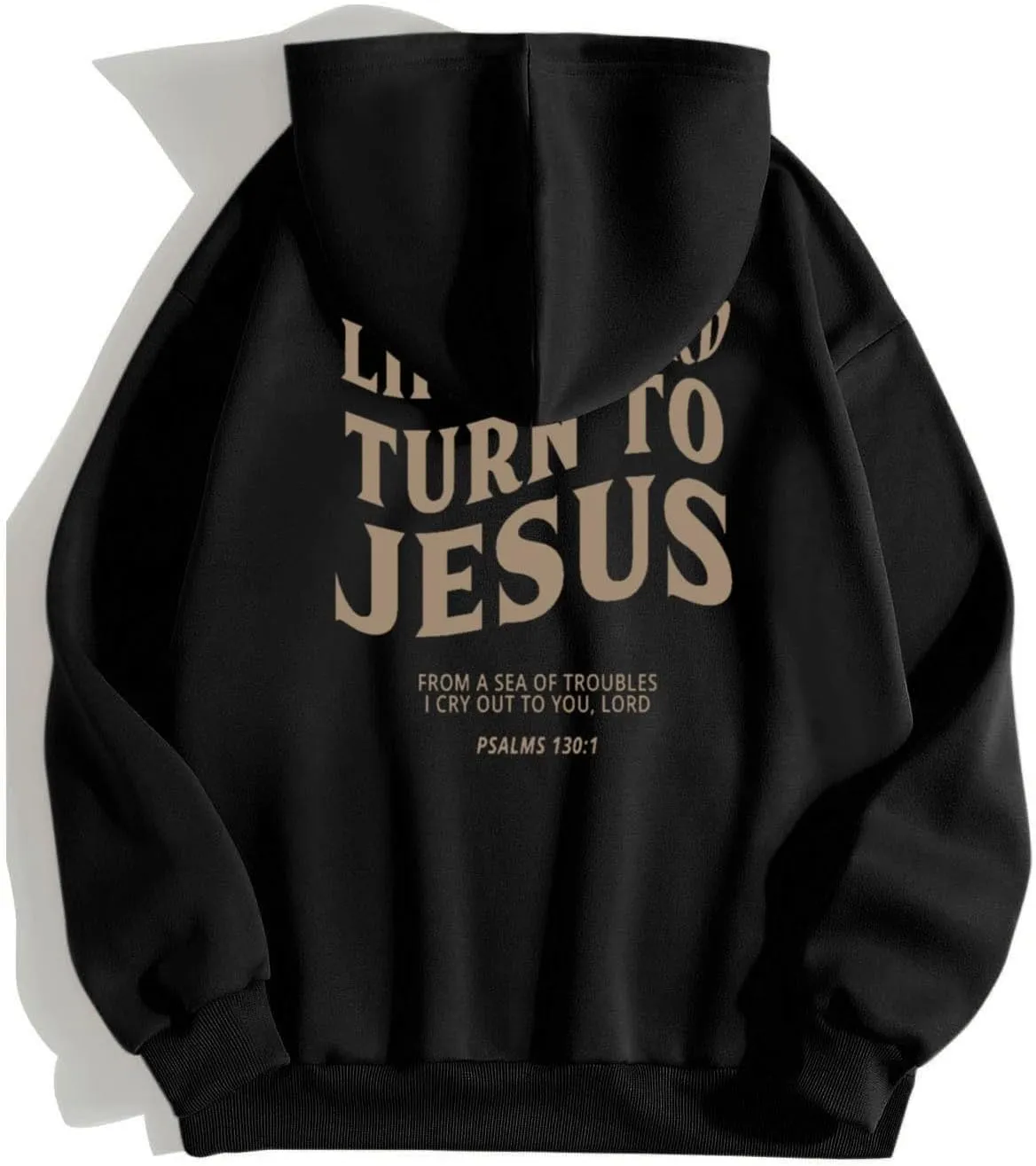 Life Is Hard Trun To Jesus Hoodies For Women Oversized Letter Graphic Y2K Hooded Pullover Tops Bible Verse Hoodie