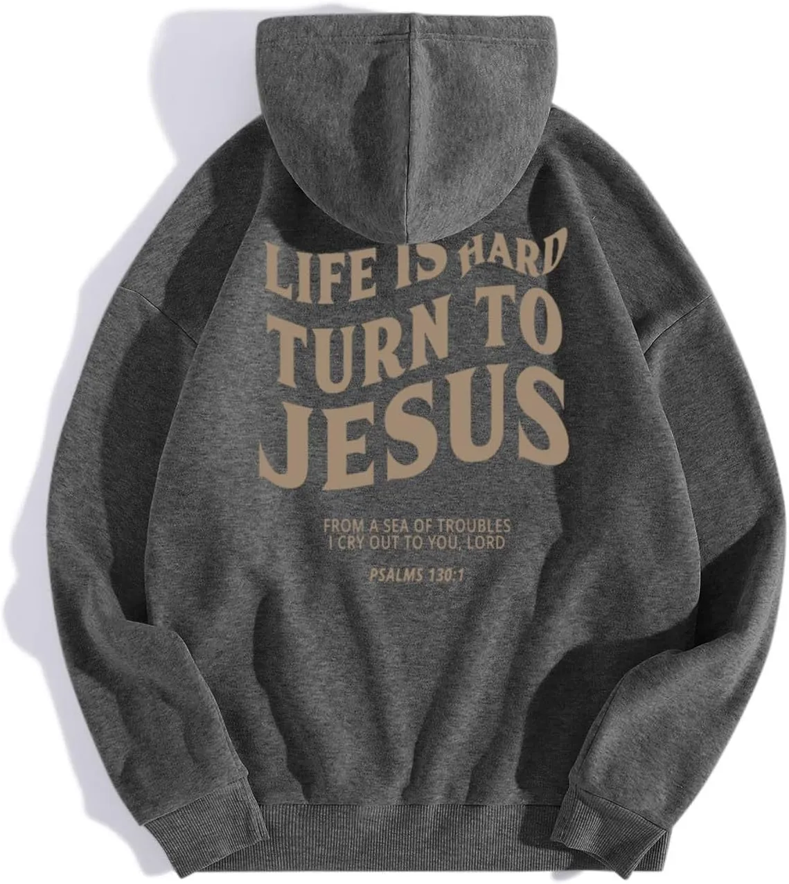 Life Is Hard Trun To Jesus Hoodies For Women Oversized Letter Graphic Y2K Hooded Pullover Tops Bible Verse Hoodie