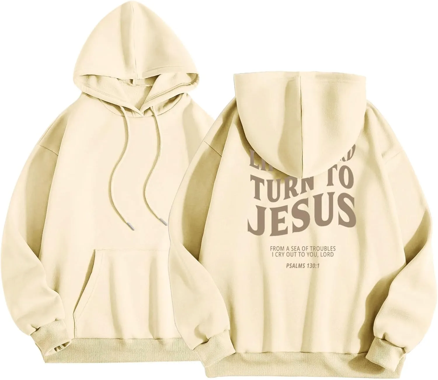 Life Is Hard Trun To Jesus Hoodies For Women Oversized Letter Graphic Y2K Hooded Pullover Tops Bible Verse Hoodie