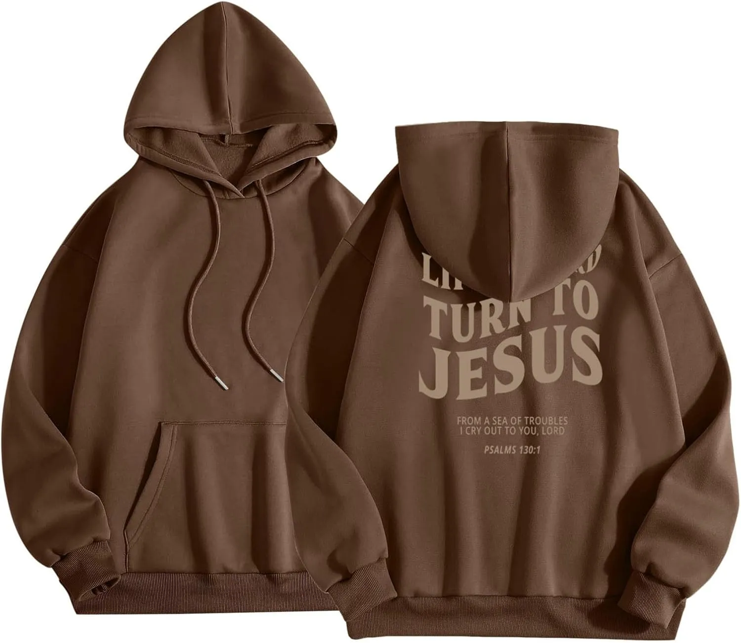 Life Is Hard Trun To Jesus Hoodies For Women Oversized Letter Graphic Y2K Hooded Pullover Tops Bible Verse Hoodie