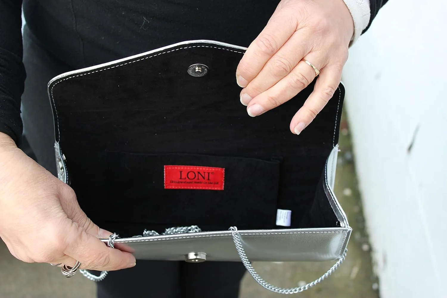 LONI Womens Clutch Bag Purse Wedding Formal Evening Solid Classic Style Handbag