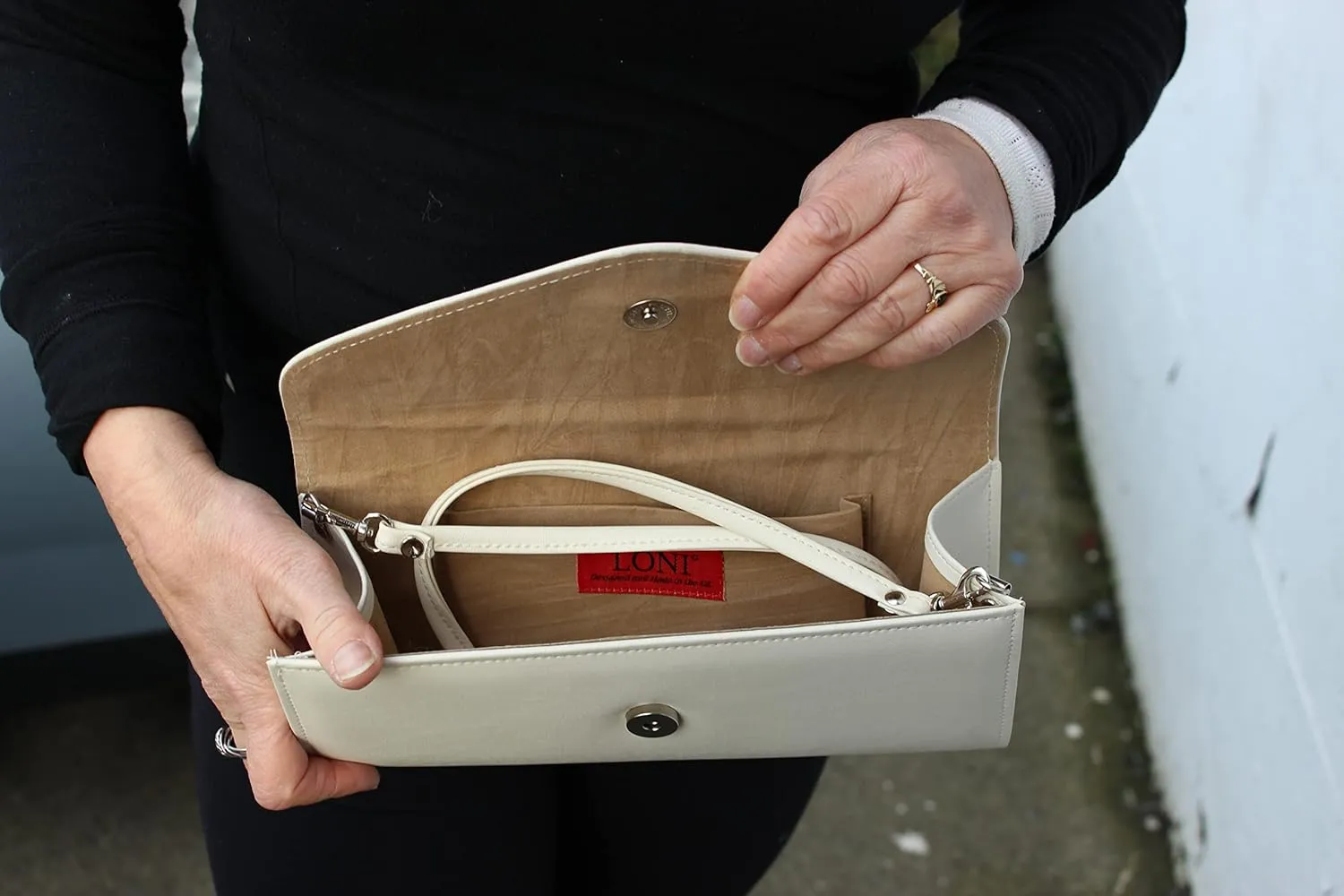 LONI Womens Clutch Bag Purse Wedding Formal Evening Solid Classic Style Handbag
