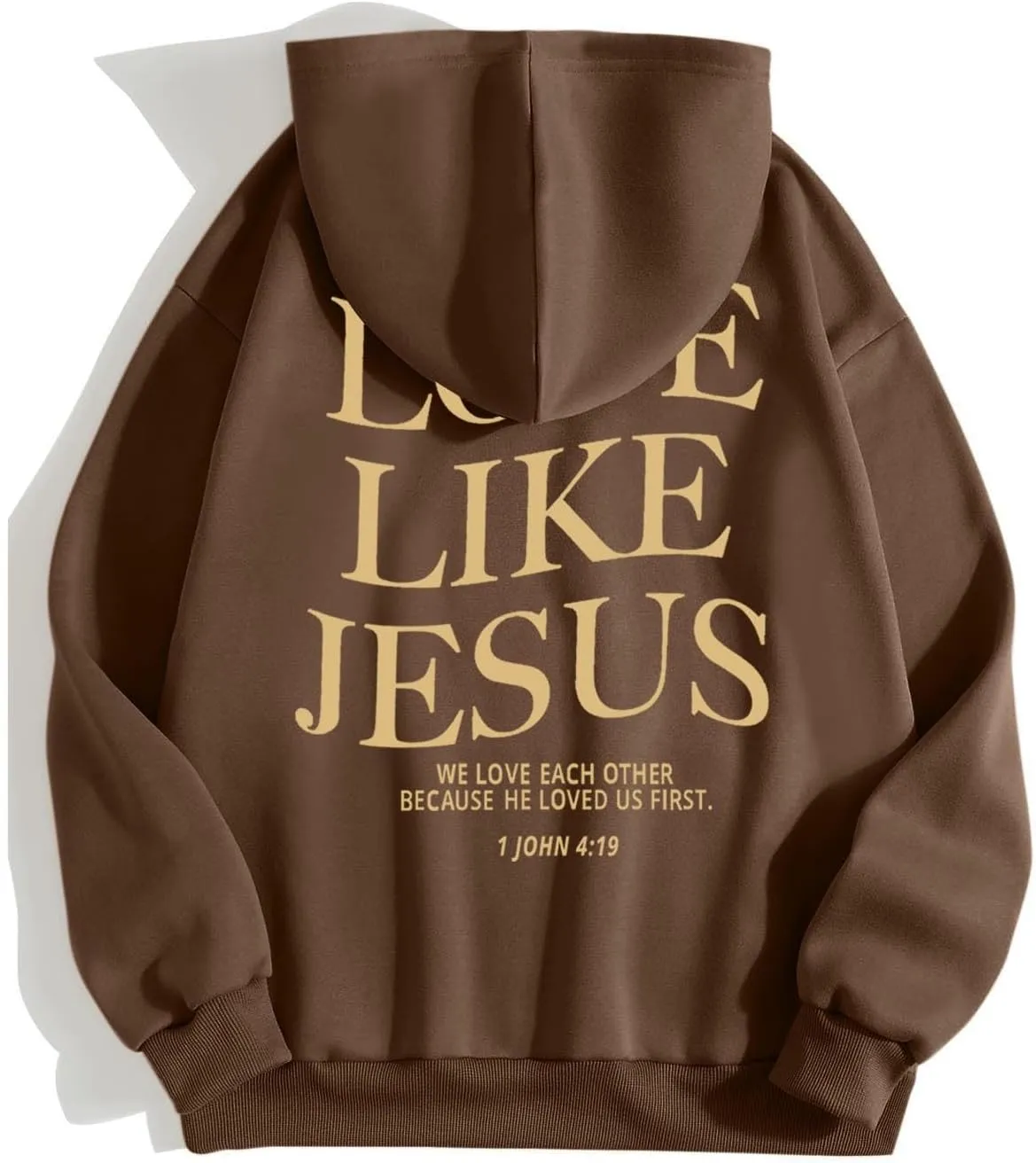 Love Like Jesus Graphic Christian Hoodies for Women Girls Oversized Long Sleeve Sweatshirts Drawstring Pockets Pullover Tops