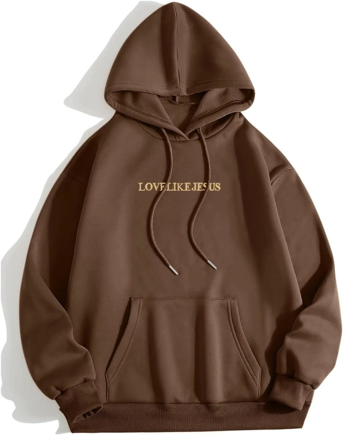 Love Like Jesus Graphic Christian Hoodies for Women Girls Oversized Long Sleeve Sweatshirts Drawstring Pockets Pullover Tops