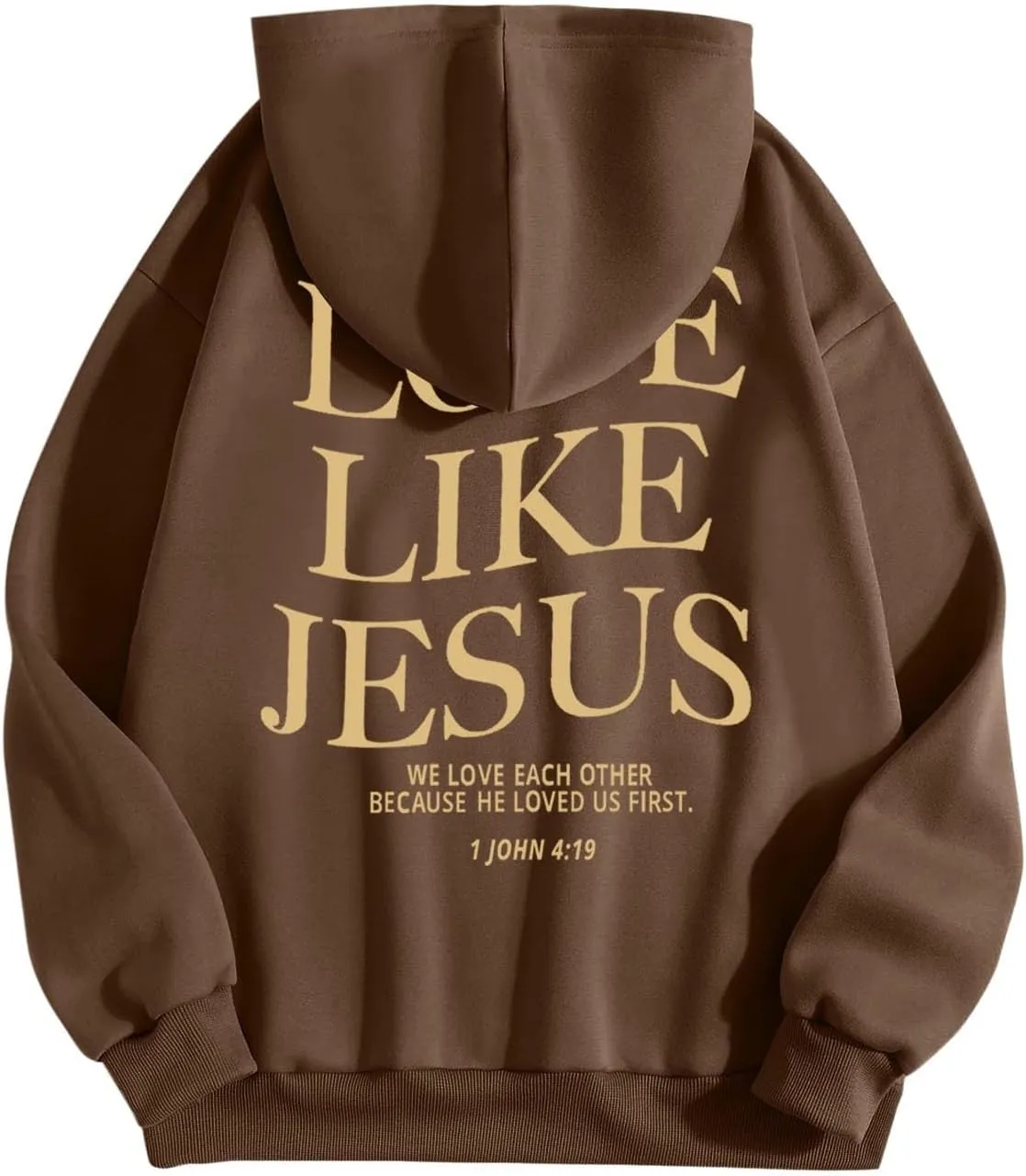 Love Like Jesus Graphic Christian Hoodies for Women Girls Oversized Long Sleeve Sweatshirts Drawstring Pockets Pullover Tops