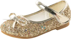 Mary Jane Ballet Flats for Girls Flower Girl Dress Shoes Rhinestones Bow Wedding Party Toddler Kids Shoes