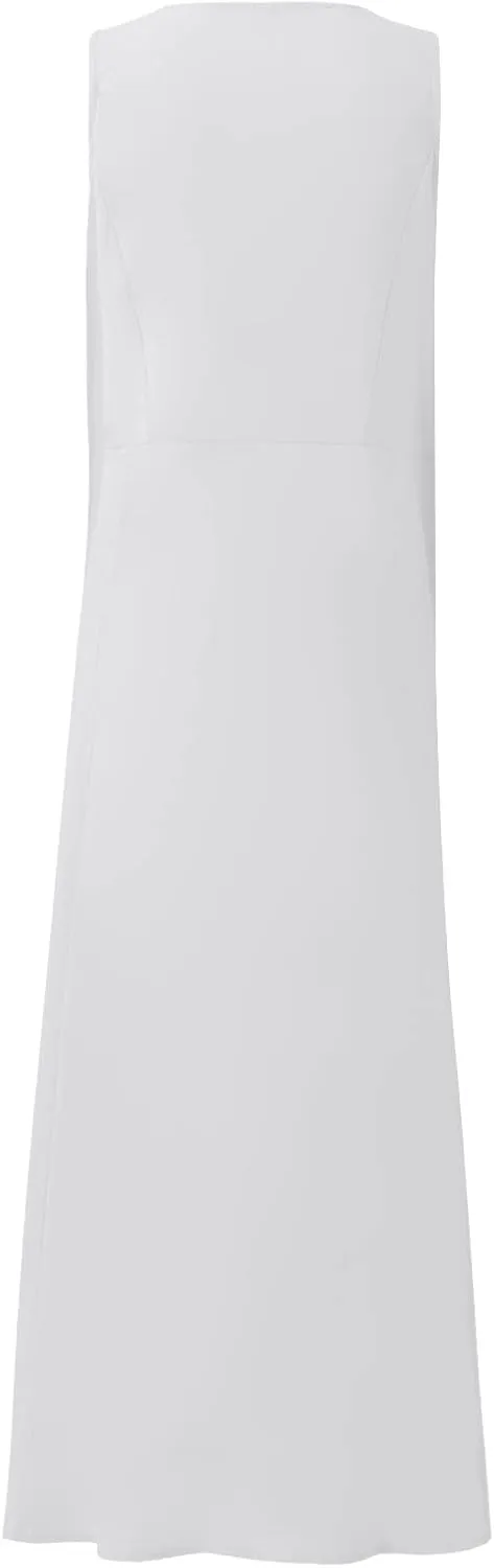 Maxi Floral Dress for Women Plus Size Vacation Scoop Neck Beach Dress with Pockets Long Comfy Flowy Sleeveless Sundress