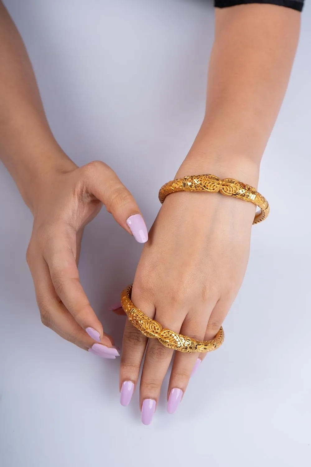 Meenakshi imitation Set of 2 Handmade Gold Plated Hathi Mukh Kangan Bangles Gift For Her Bollywood Designer Jewelry Bangle Bracelets In Gold Tone For Women