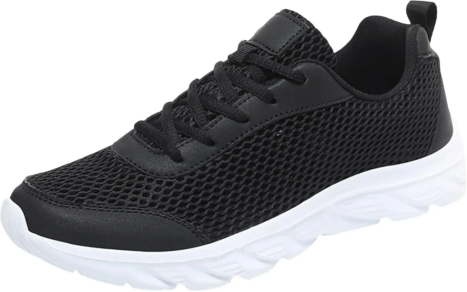 Mens Breathable Lace Up Running Shoes Comfortable Breathable Lightweight Tennis Shoe Non Slip Barefoot Sneaker