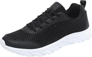Mens Breathable Lace Up Running Shoes Comfortable Breathable Lightweight Tennis Shoe Non Slip Barefoot Sneaker