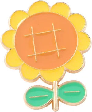 Metal Sunflower Enamel Pins Flower Natural Jewelry Backpack Badge Lapel Pin Brooches Custom Brooches (Orange, One Size)