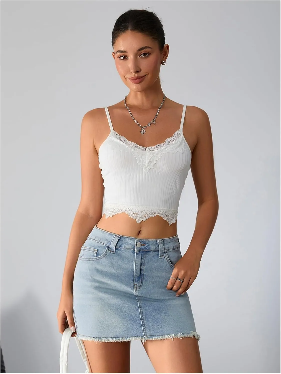 Milumia Women's Y2K Raw Hem Denim Mini Skirt High Waisted Bodycon Jean Skirts