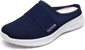 Mules Clogs for Women Diabetic Air-Cushion Slip-On Walking Shoes Lightweight Platform Mesh Mules Sneaker Sandals Orthopedic Slippers Backless Sneakers