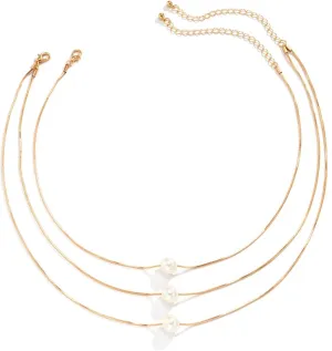 Multilayer Necklaces for Women, Dainty Layering Necklaces for Women Pearl Pendant Chain Necklaces Jewelry Gifts for Birthday Wedding, 3 Pieces