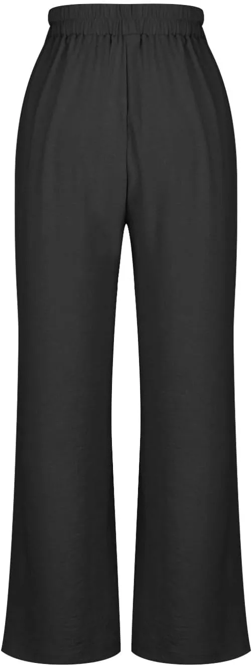 NaRHbrg Wide Leg Pants for Women High Waist Casual Long Palazzo Pants Work Business Casual Dress Pants Work Office Trousers