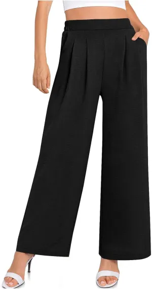 NaRHbrg Wide Leg Pants for Women High Waist Casual Long Palazzo Pants Work Business Casual Dress Pants Work Office Trousers