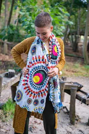 Nature cotton scarf - made with love- galaxy white