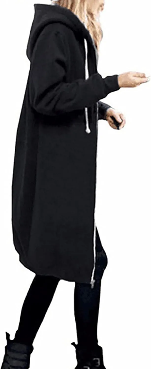 NBXNZWF Womens Zip Up Hoodies Fall Oversize Fleece Jacket Long Sleeve Hooded Lightweight Tunic Sweatshirt With Pockets