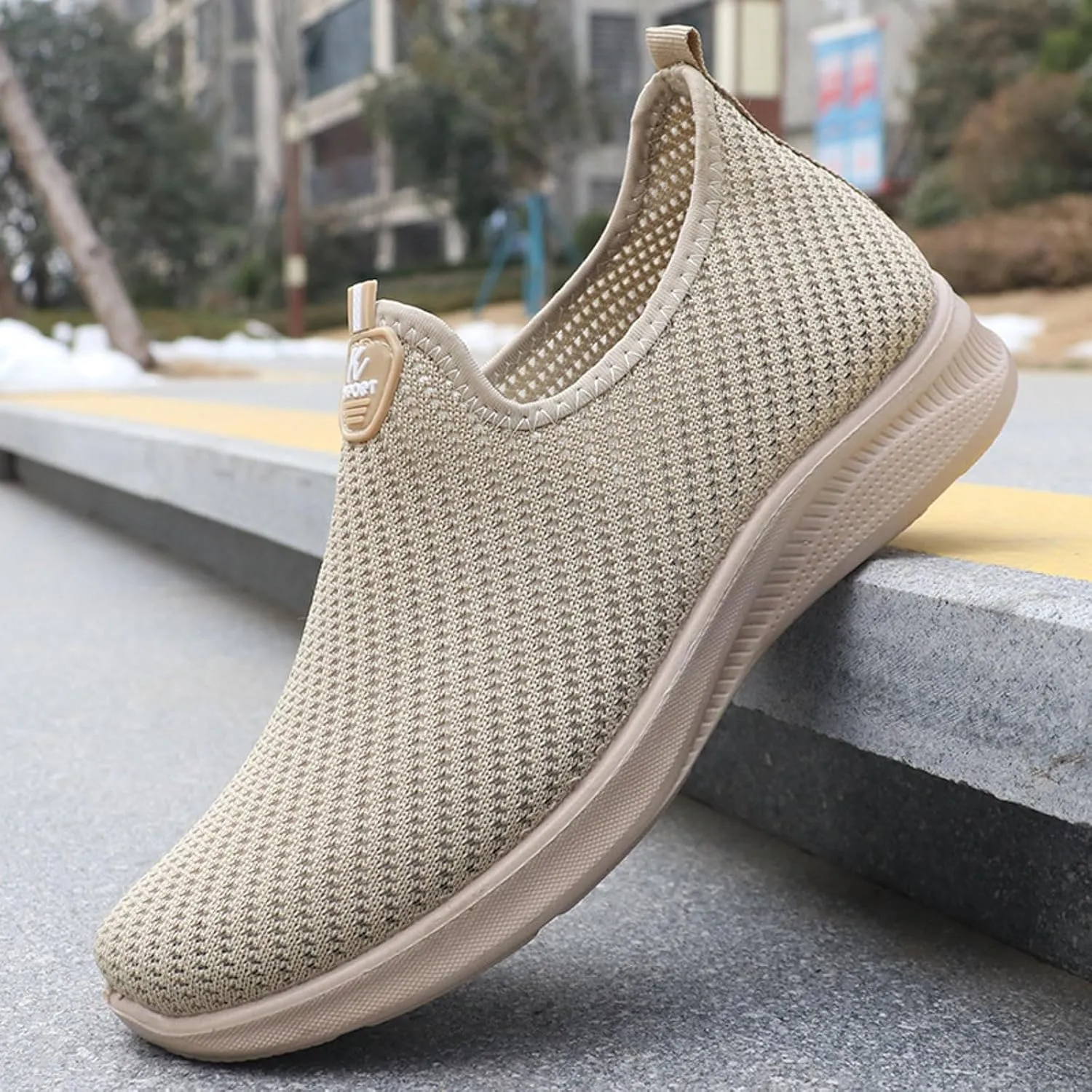 Non Slip Work Sport Shoes for Men Comfortable Breathable Lightweight Tennis Shoe Arch Support Plantar Fasciitis