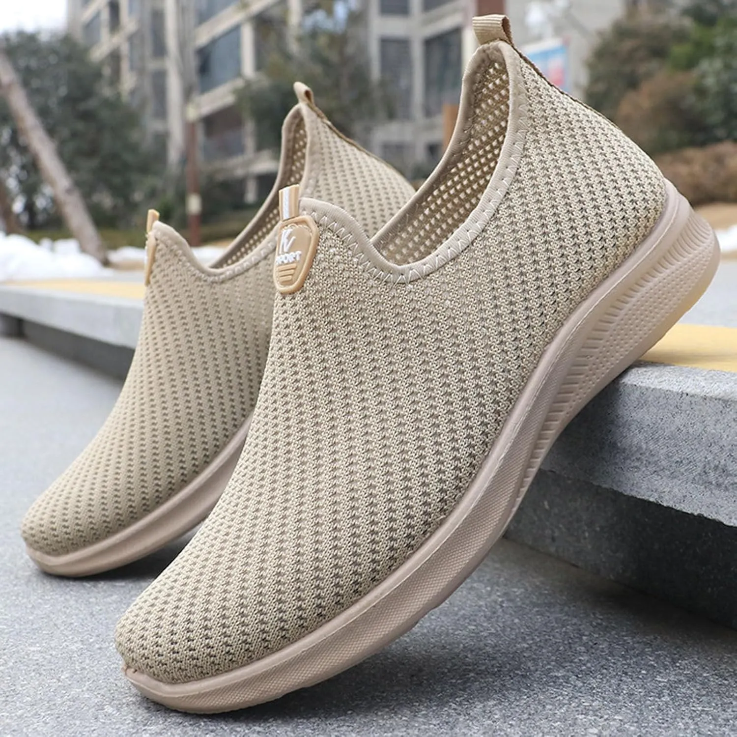 Non Slip Work Sport Shoes for Men Comfortable Breathable Lightweight Tennis Shoe Arch Support Plantar Fasciitis