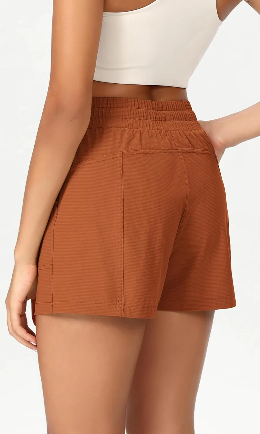 ODODOS Stretch Woven Athletic Shorts for Women High Waist Summer Lightweight Casual Shorts with Pockets