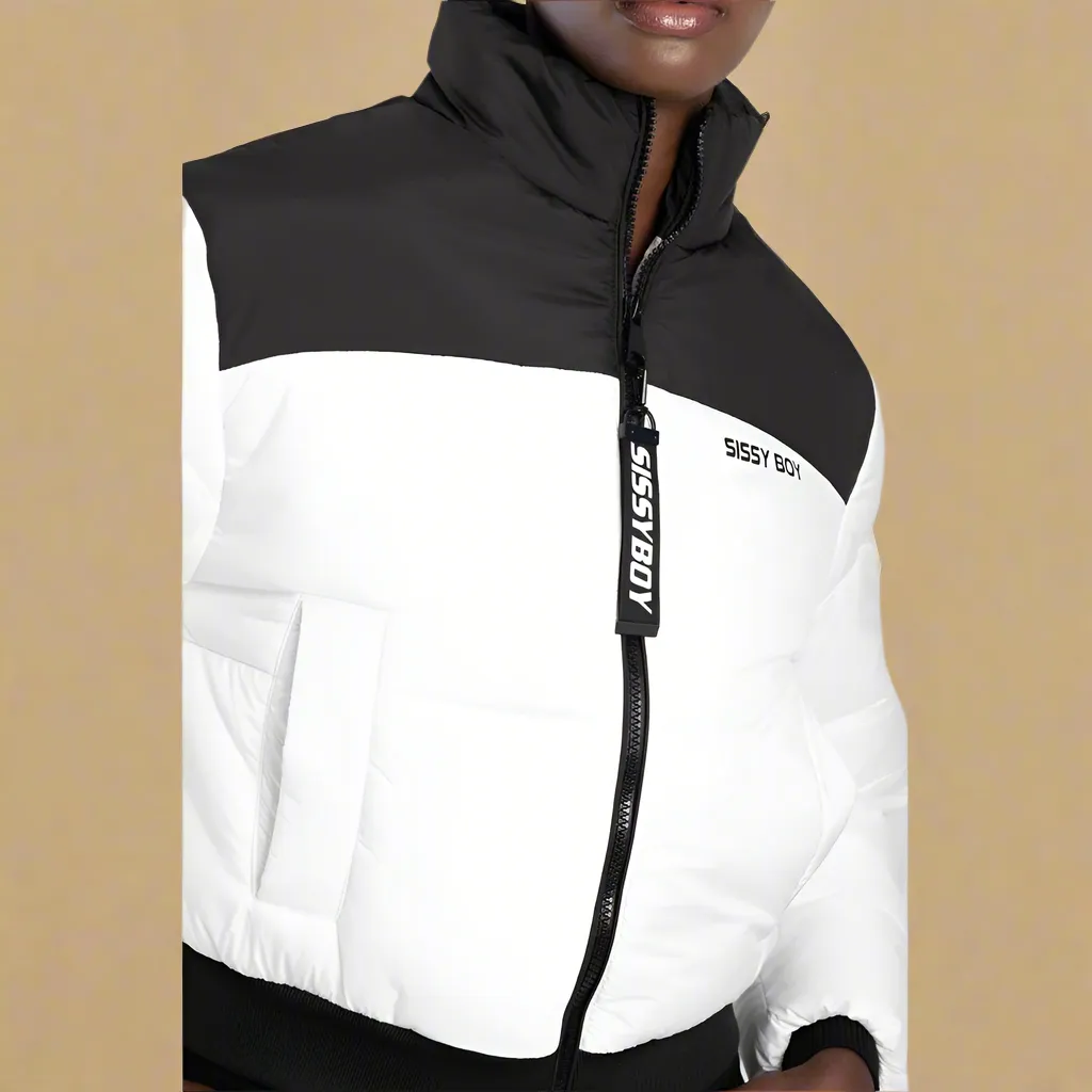 On My Way - Black/White Puffer Jacket With Branding