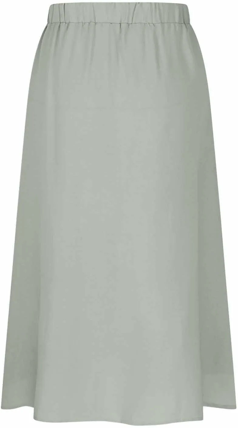 Oplxuo Womens Casual Summer Skirts Front Button A-Line High Waisted Midi Skirt with Pockets