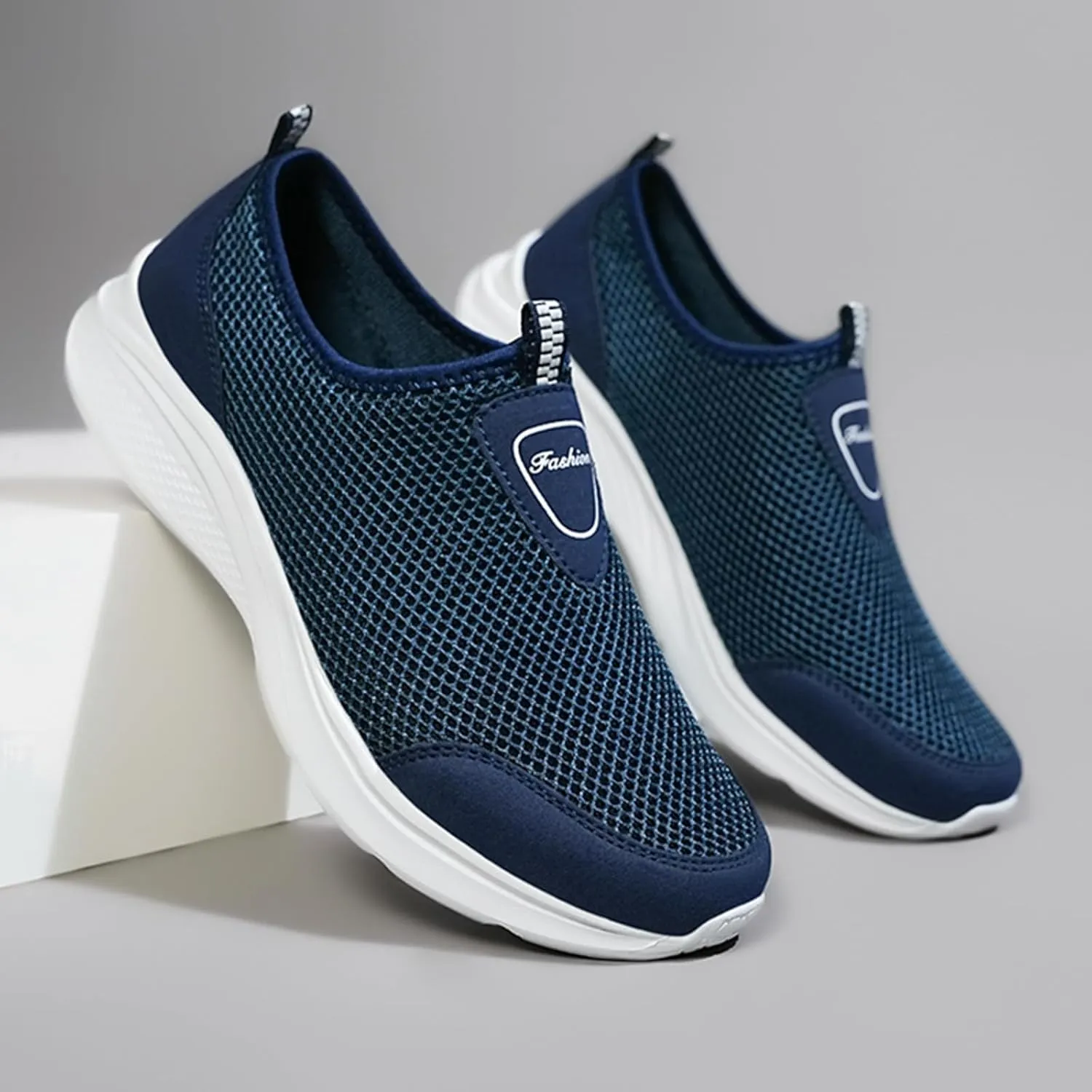 Outdoor Jogging Sneaker for Men Slip On Lightweight Breathable Fashion Sneaker Convenient Elderly Slip On Shoes