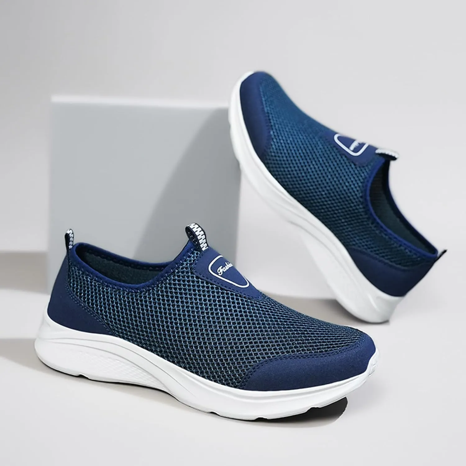 Outdoor Jogging Sneaker for Men Slip On Lightweight Breathable Fashion Sneaker Convenient Elderly Slip On Shoes