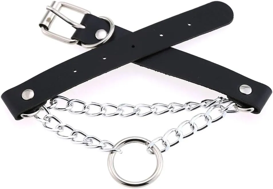Outman Adjustable Faux Leather Punk Choker Necklaces Goth Collar Necklaces for Women