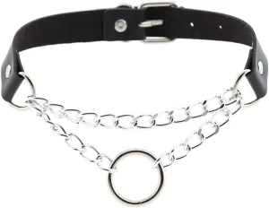 Outman Adjustable Faux Leather Punk Choker Necklaces Goth Collar Necklaces for Women