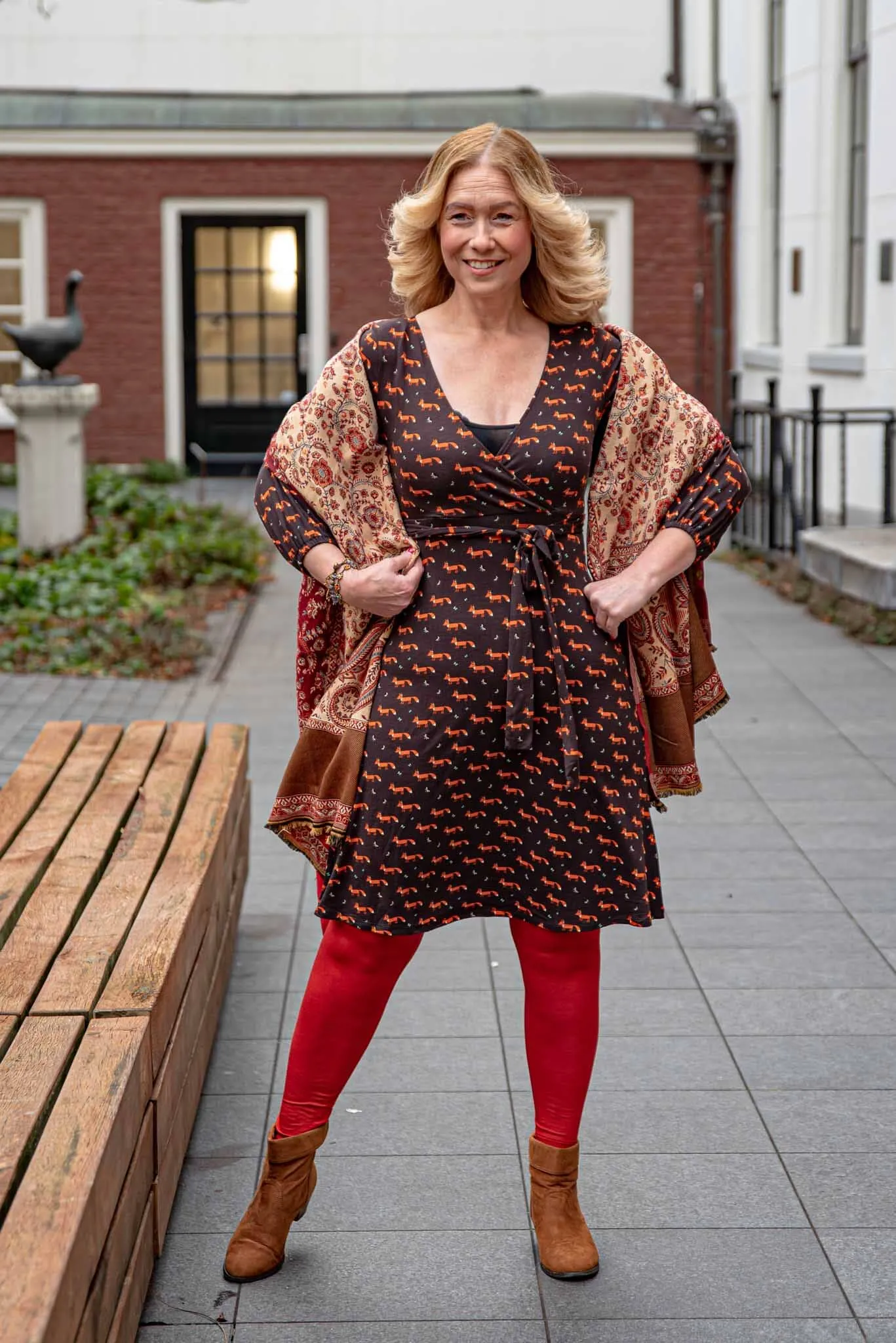 Paisley scarf- warm winter scarf - red sensation