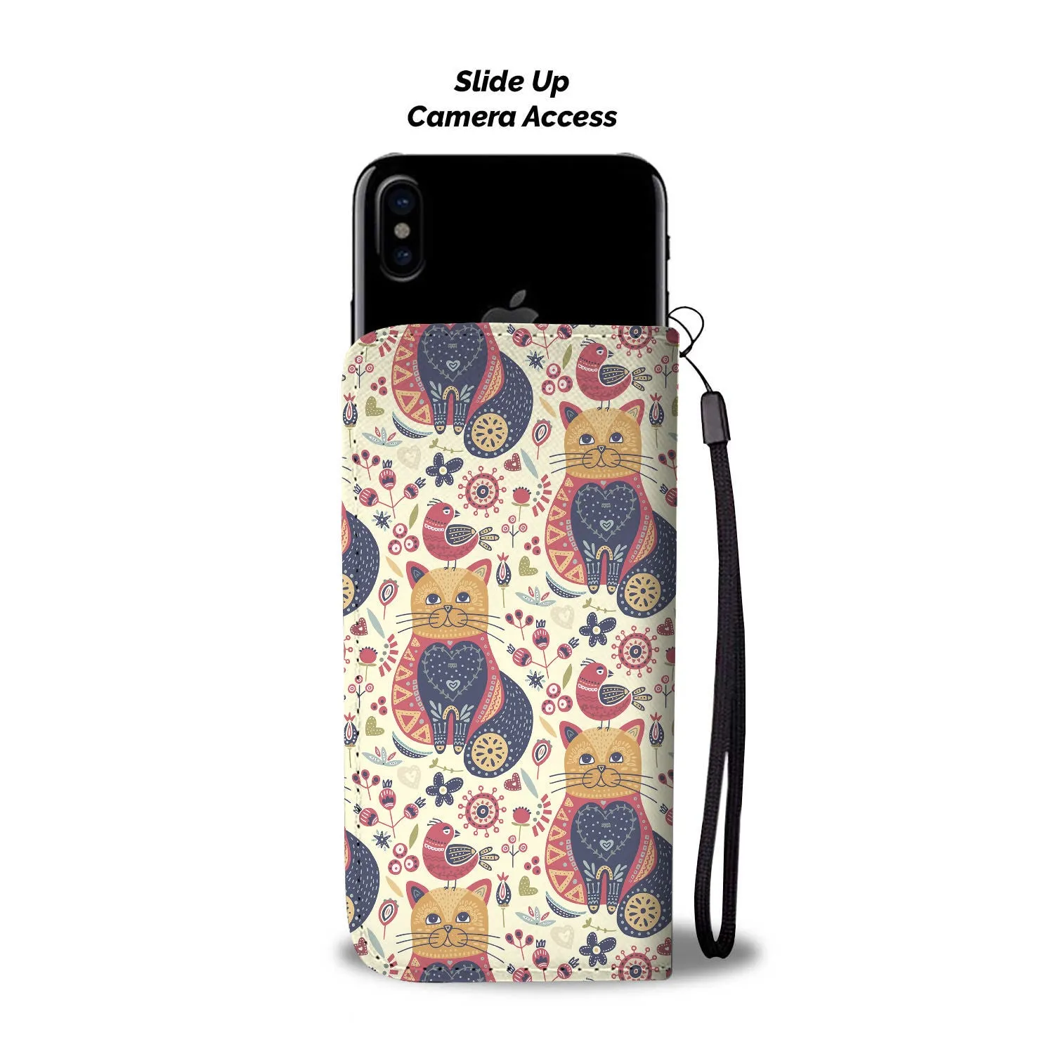 Pattern Cat Wallet Case