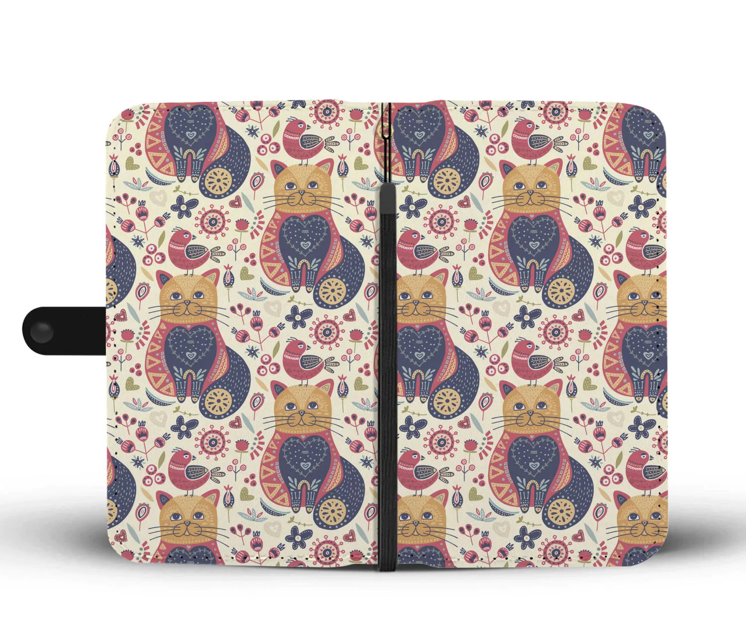 Pattern Cat Wallet Case