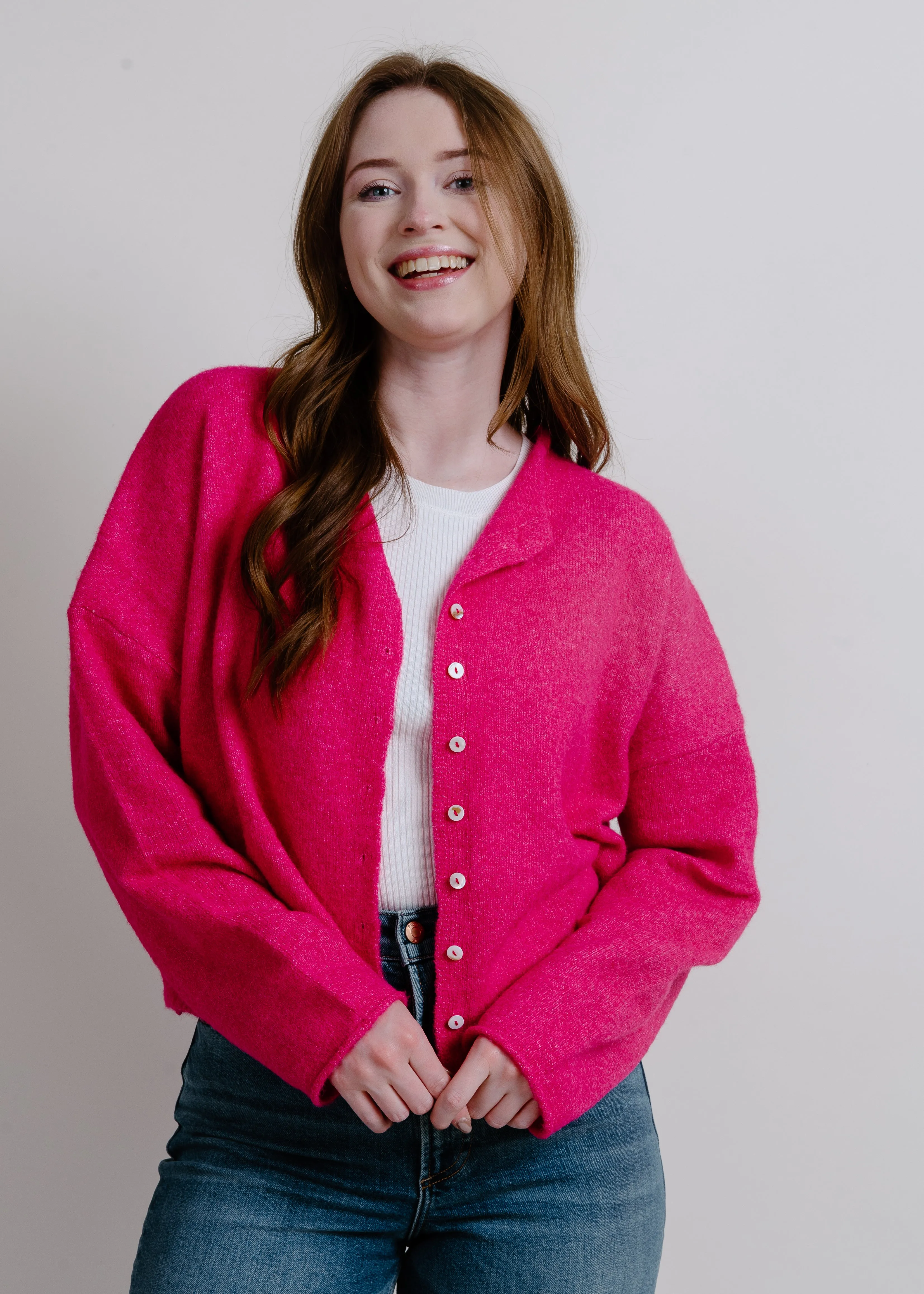 Piper Cardigan - Fuchsia