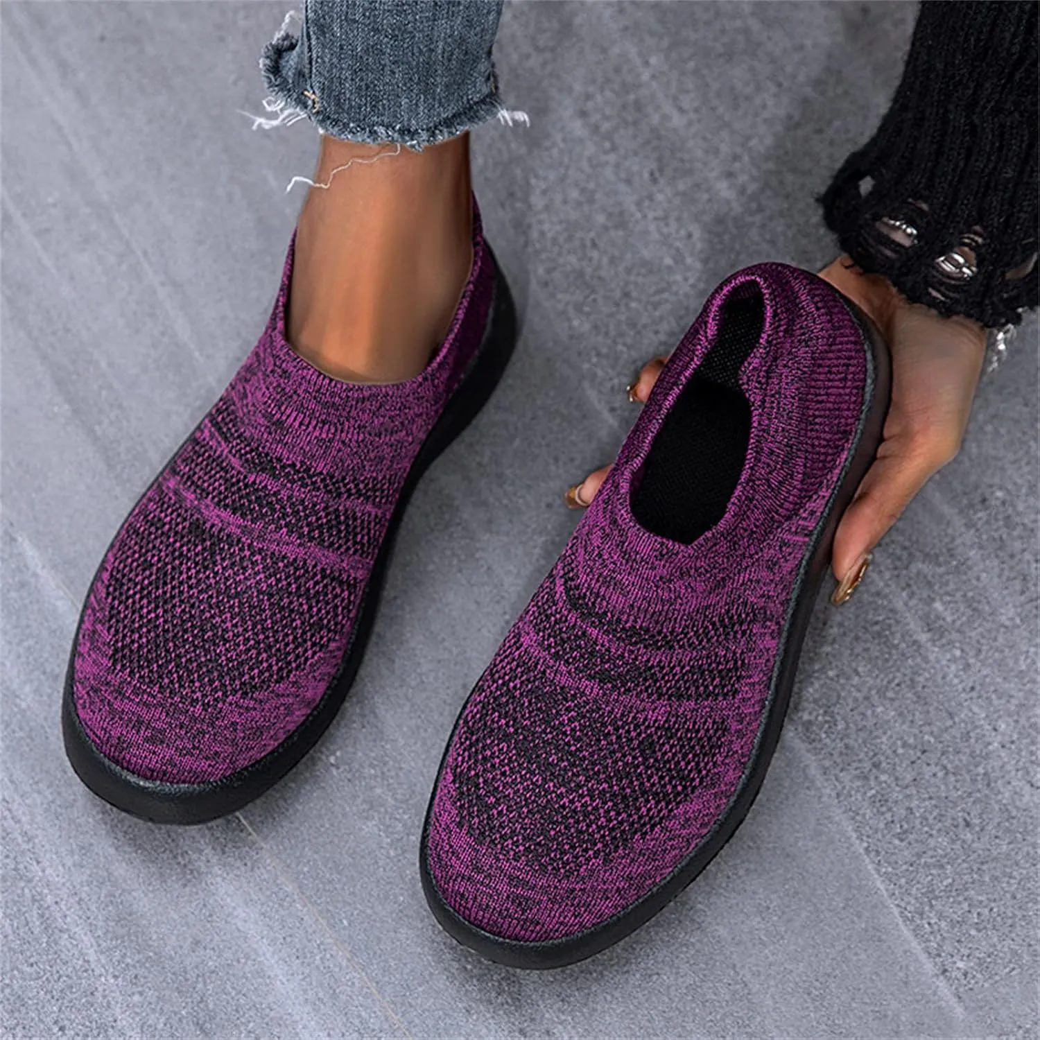 Platform Sneakers for Women Slip On Black Comfy Winter Shoes Women Brown Comfortable Walking Shoes for Women Black Non Slip Shoes for Women Plantar Fasciitis Women Slip On Tennis Shoes Size 8