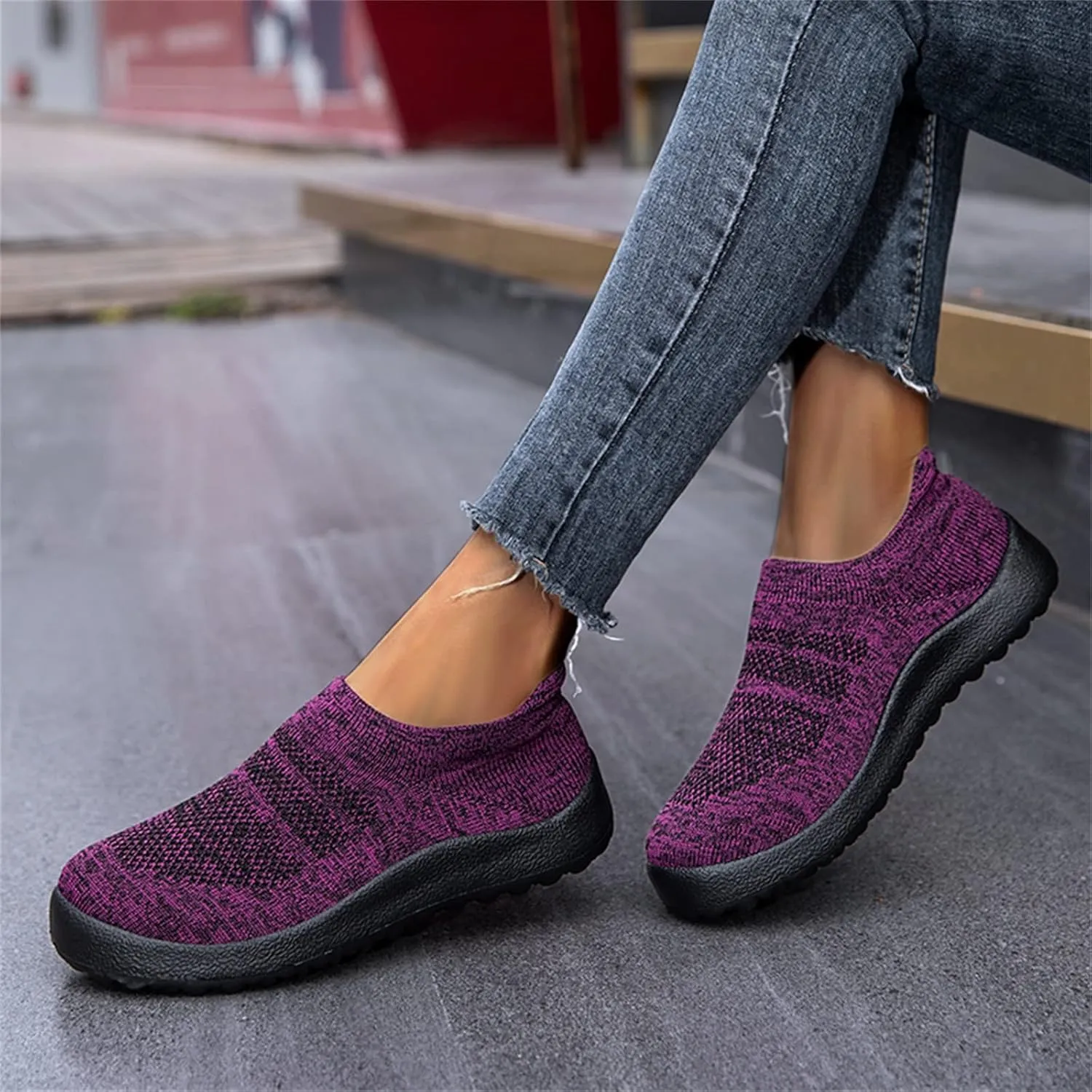 Platform Sneakers for Women Slip On Black Comfy Winter Shoes Women Brown Comfortable Walking Shoes for Women Black Non Slip Shoes for Women Plantar Fasciitis Women Slip On Tennis Shoes Size 8