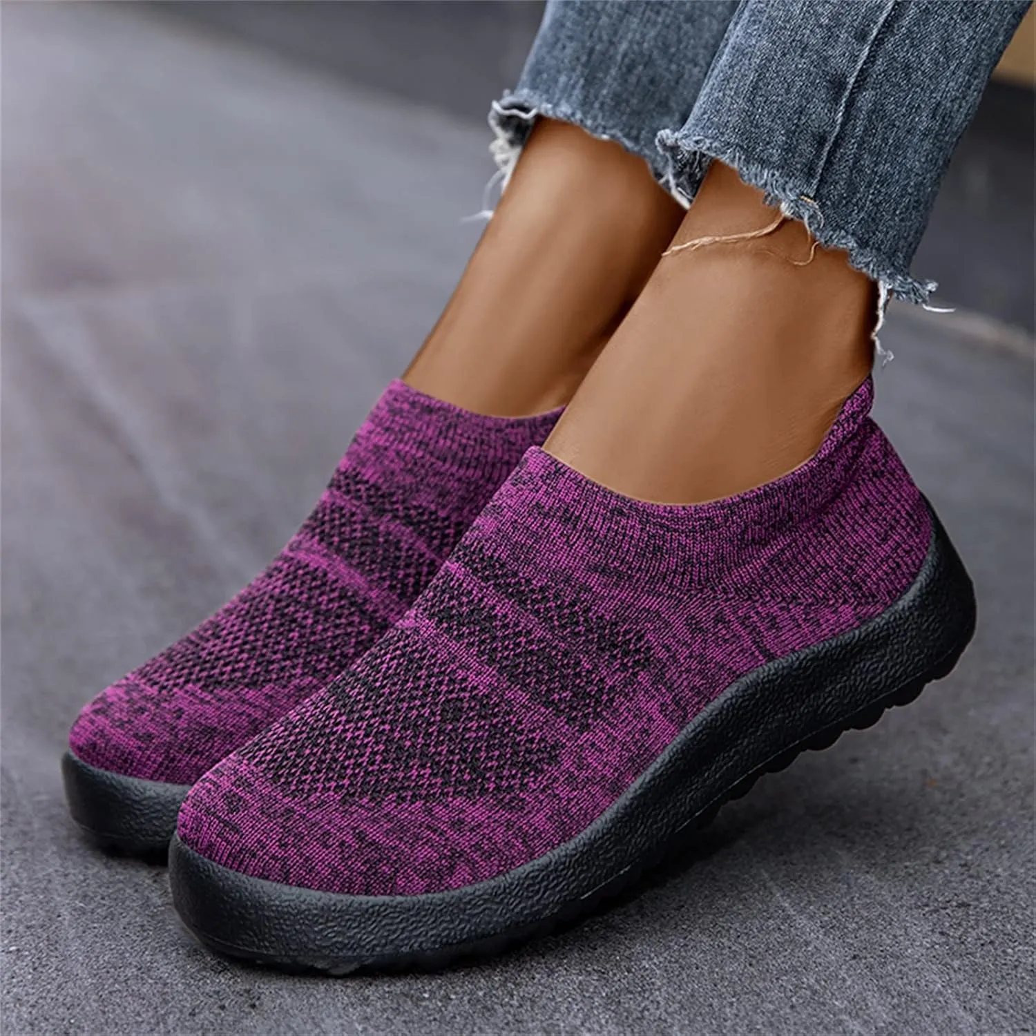 Platform Sneakers for Women Slip On Black Comfy Winter Shoes Women Brown Comfortable Walking Shoes for Women Black Non Slip Shoes for Women Plantar Fasciitis Women Slip On Tennis Shoes Size 8